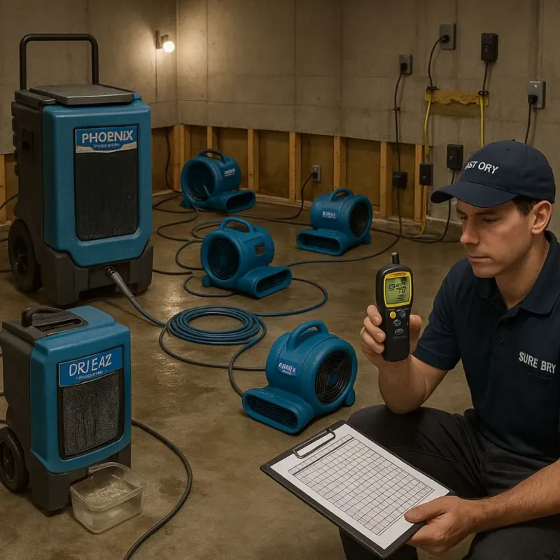 Structural Drying and Dehumidification process in Penryn, PA